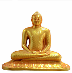 Gold painting fiberglass Thai buddha statue